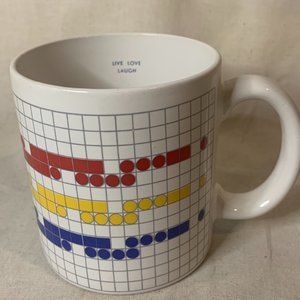 VTG 1984 Morse Code "Live, Love,Laugh" Mug Rare